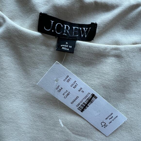 J Crew Drop Waist Mixy Dress Small Natural Pockets - Picture 2 of 12